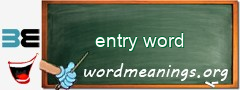 WordMeaning blackboard for entry word